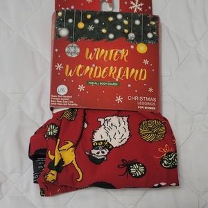 Christmas Cat Themed Leggings Size XL